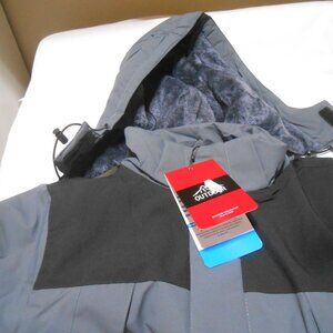 NEW MEN'S SIZE LG CK OUTDOOR EXPLORATION GRAY HOODIE JACKET FULL ZIP FLEECE LINE